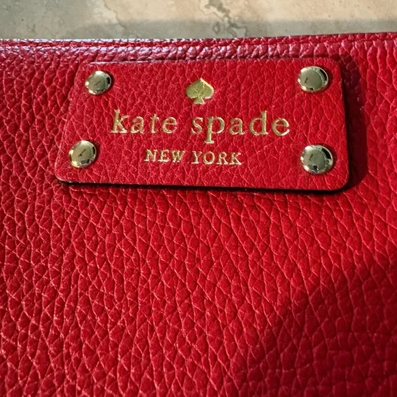 Kate Spade Red Zip Around Leather Wallet - Picture 2 of 15